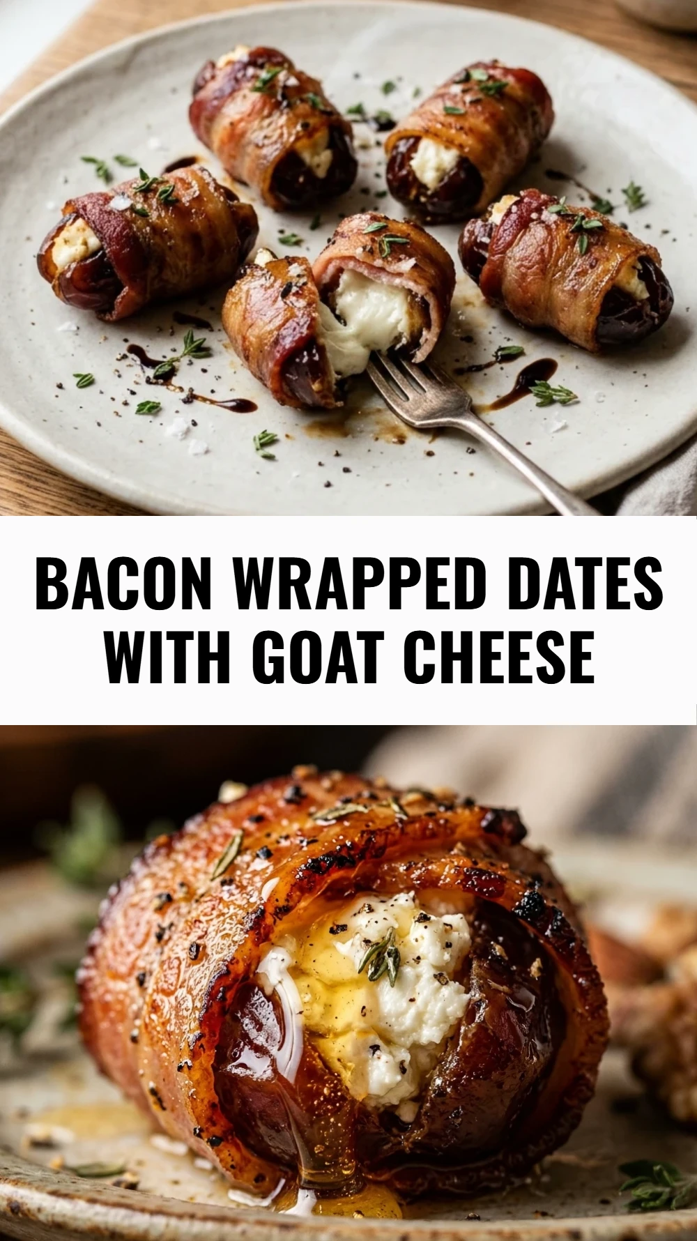 Bacon Wrapped Dates with Goat Cheese