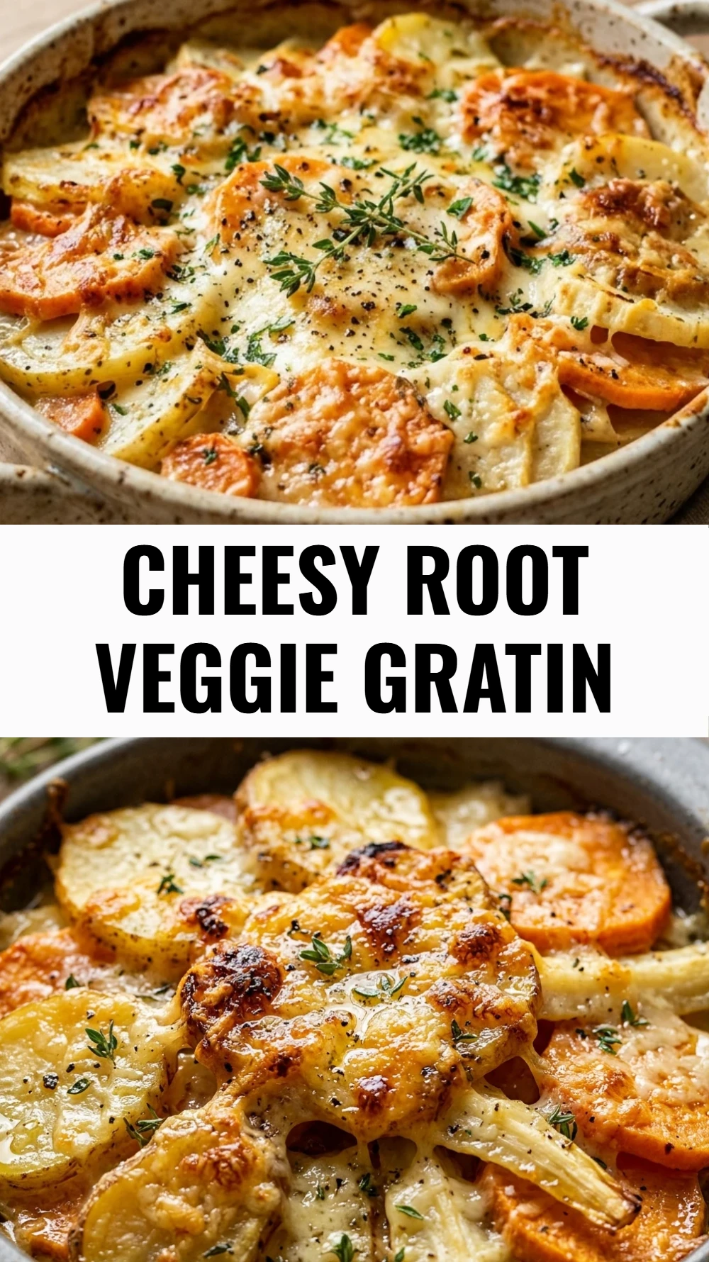 Cheesy Root Veggie Gratin
