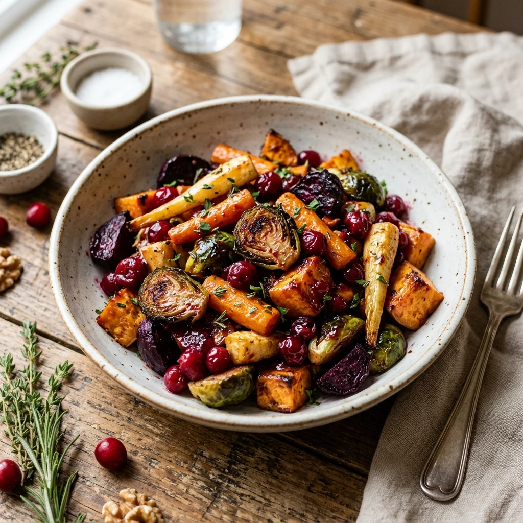Cranberry Glazed Roasted Veggies