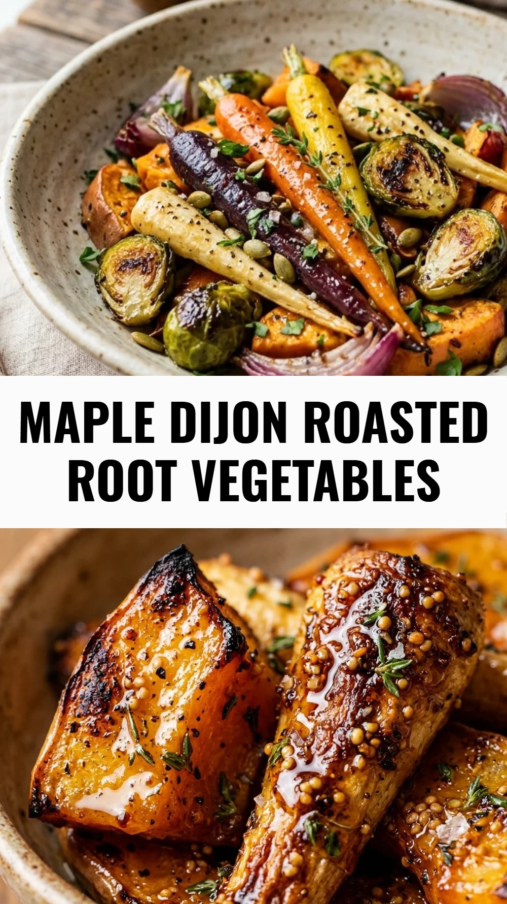 Maple Dijon Roasted Root Vegetables