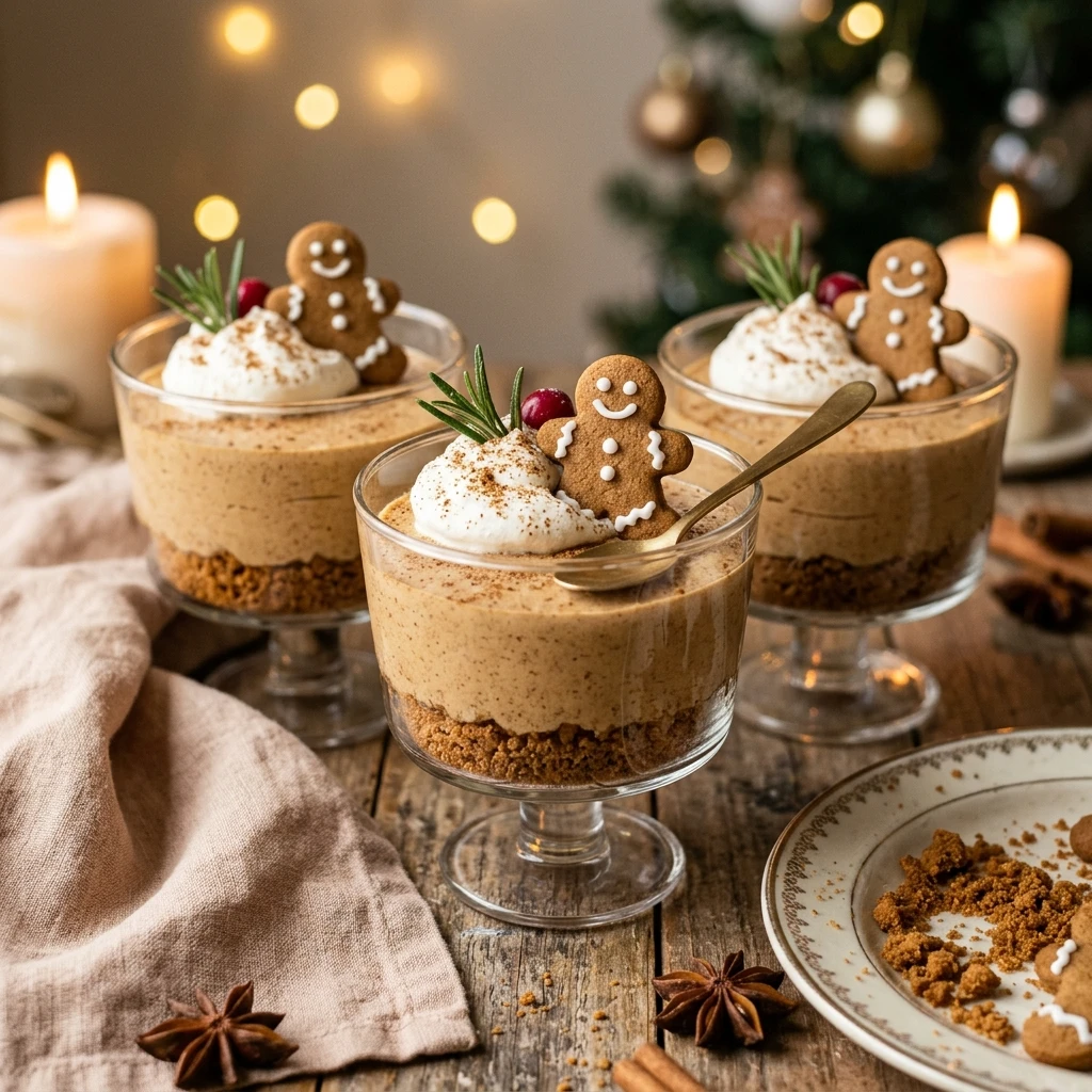 No-Bake Gingerbread Cheesecake Cups