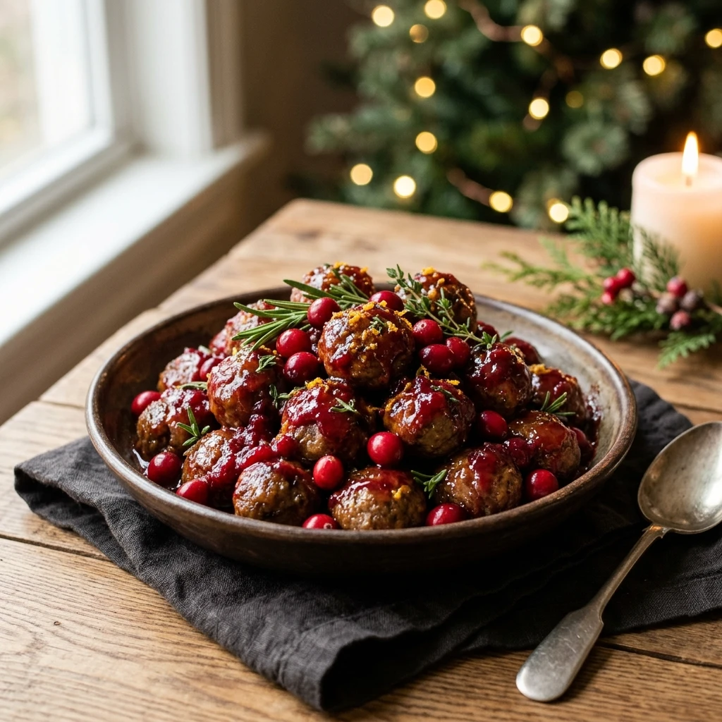 Quick Christmas Cranberry Meatballs