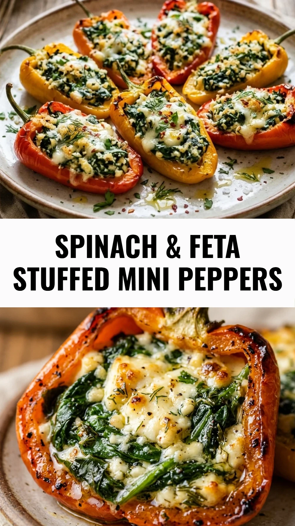 Spinach & Feta Stuffed Mini Peppers