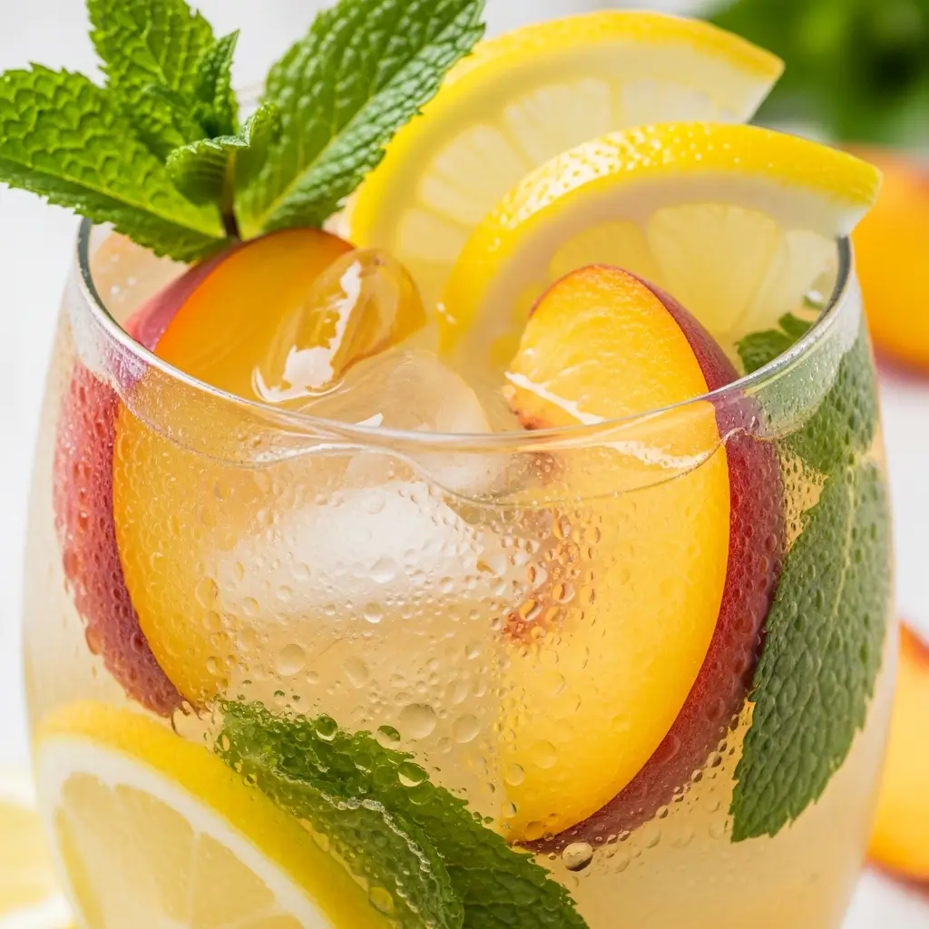 Sweet Tart Peach Lemonade For Summer