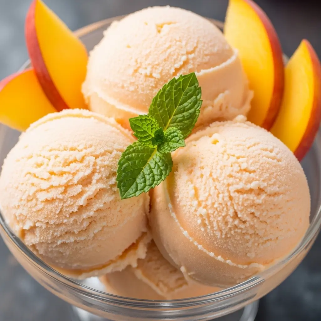 3 Ingredient Peach Sorbet