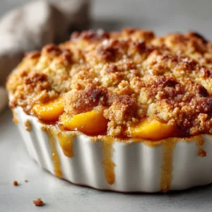 Dump And Bake Peach Cobbler