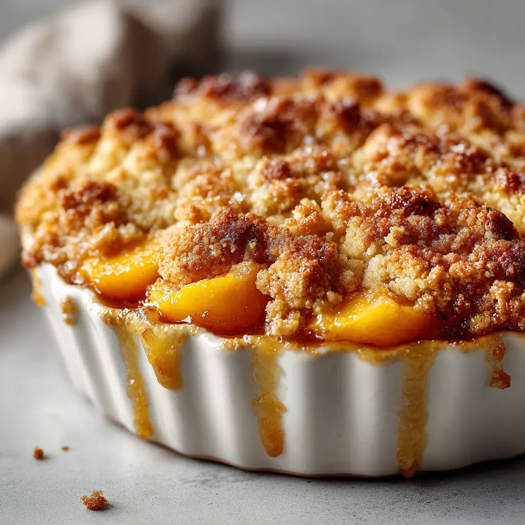 Dump And Bake Peach Cobbler