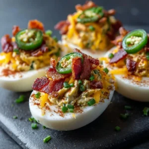 Loaded Jalapeño Popper Deviled Eggs