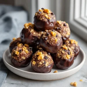 No Bake Chocolate Peanut Butter Protein Balls