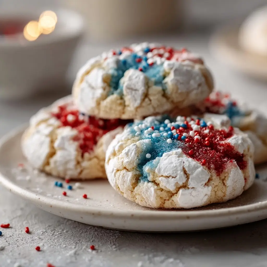 Patriotic Crinkle Cookies