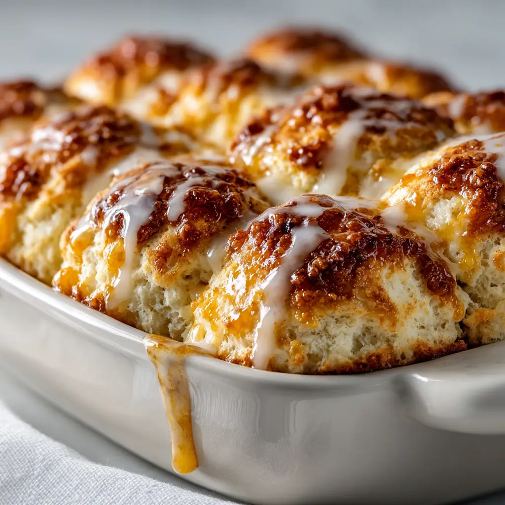 Peach Butter Swim Biscuits With Vanilla Glaze