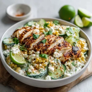 Street Corn Creamy Cucumber Chicken Salad