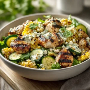Street Corn Creamy Cucumber Chicken Salad