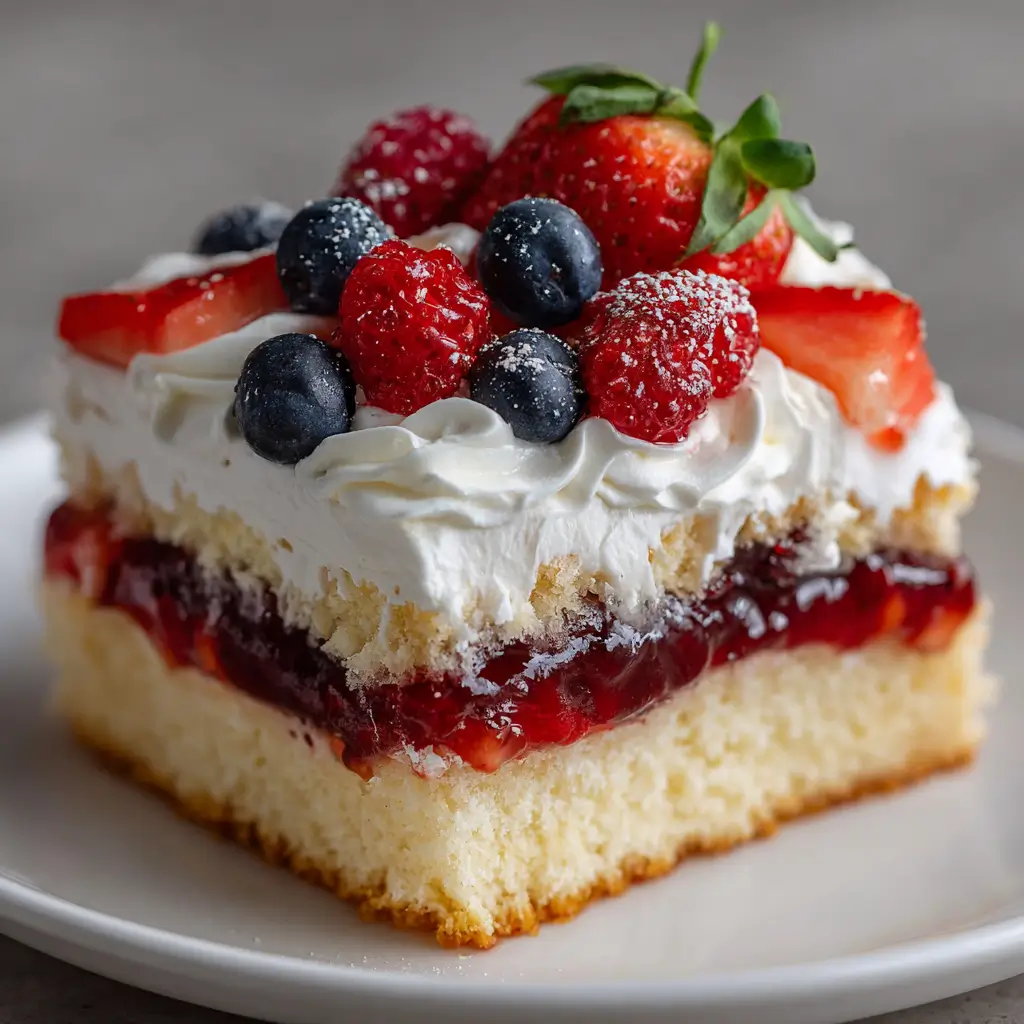 Summer Berry Poke Cake