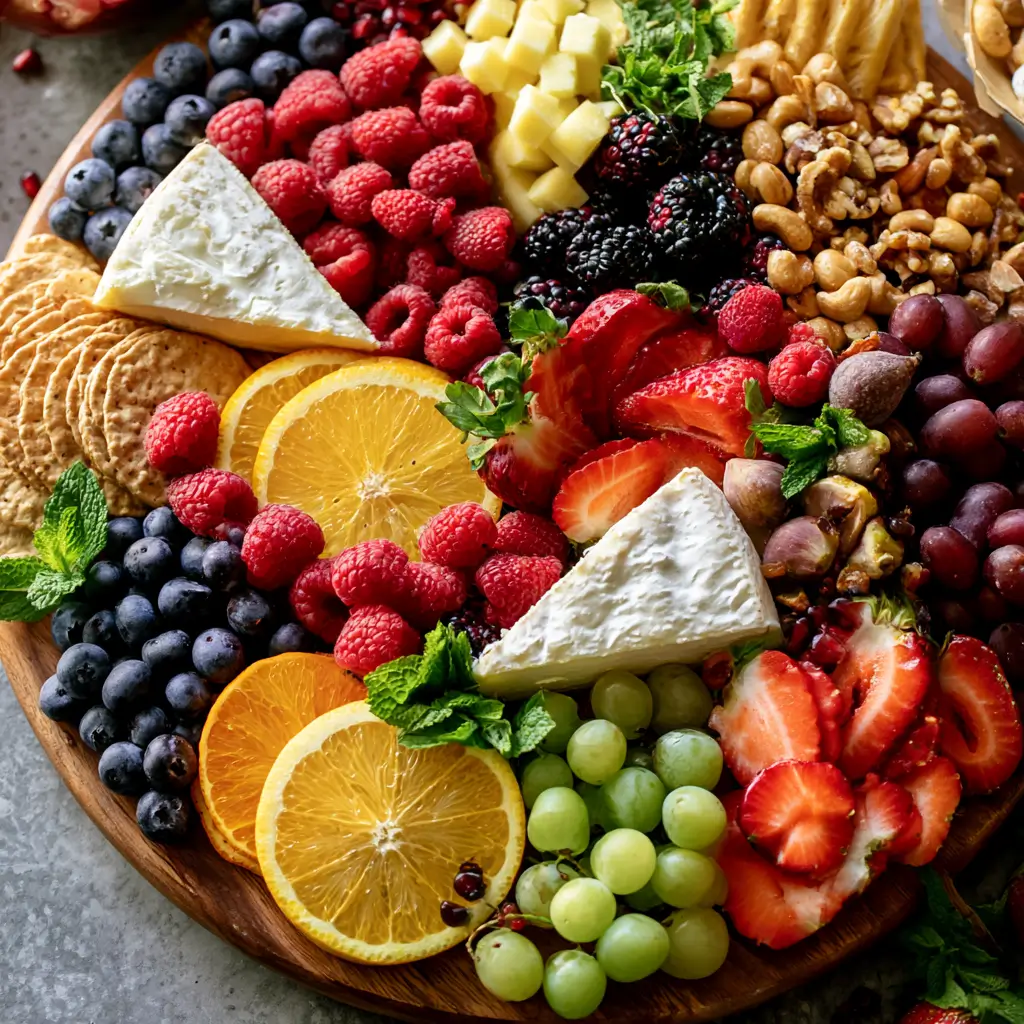 Colorful Summer Fruit & Cheese Board