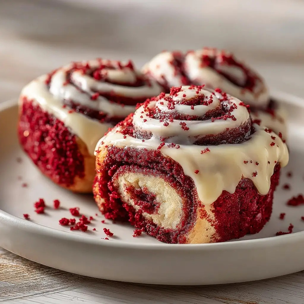 Heavenly Red Velvet Cinnamon Rolls