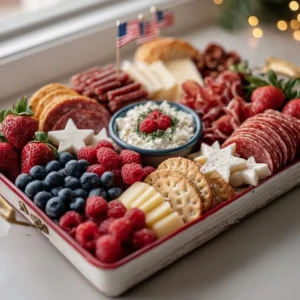 Patriotic Charcuterie Platter: Stars & Stripes Party Appetizers