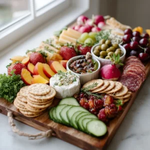 Summer Grazing Board With Fresh Fruits & Seasonal Vegetables