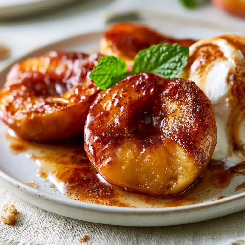 Cinnamon Sugar Baked Peaches Recipe