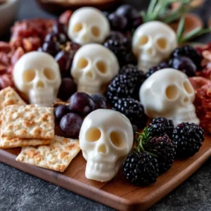 Halloween Mozzarella Skulls For Spooky Charcuterie Boards