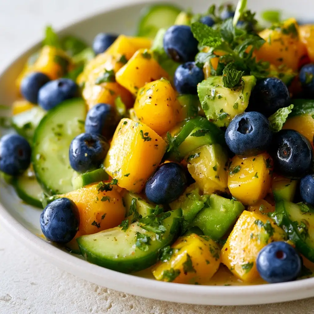 Mango Cucumber Salad With Blueberries And Avocado