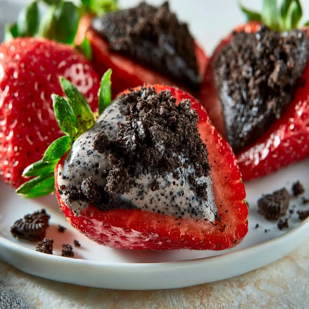 Oreo Truffle Stuffed Strawberries