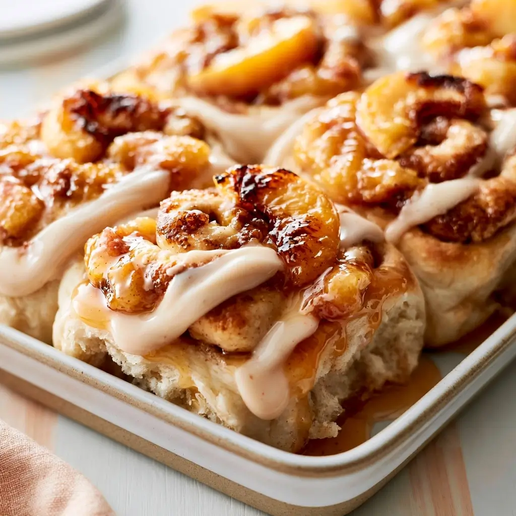 Peach Cobbler Cinnamon Rolls
