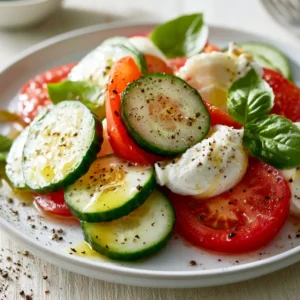 Refreshing Cucumber Caprese Salad