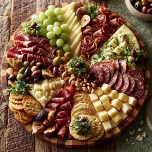 Round Charcuterie Board Guide With Garnish Arrangement Tips