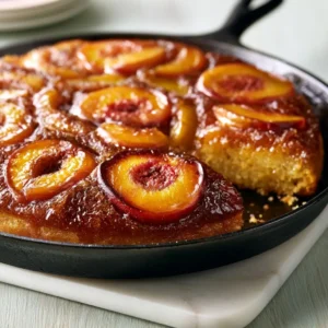 Southern Style Skillet Peach Upside Down Cake