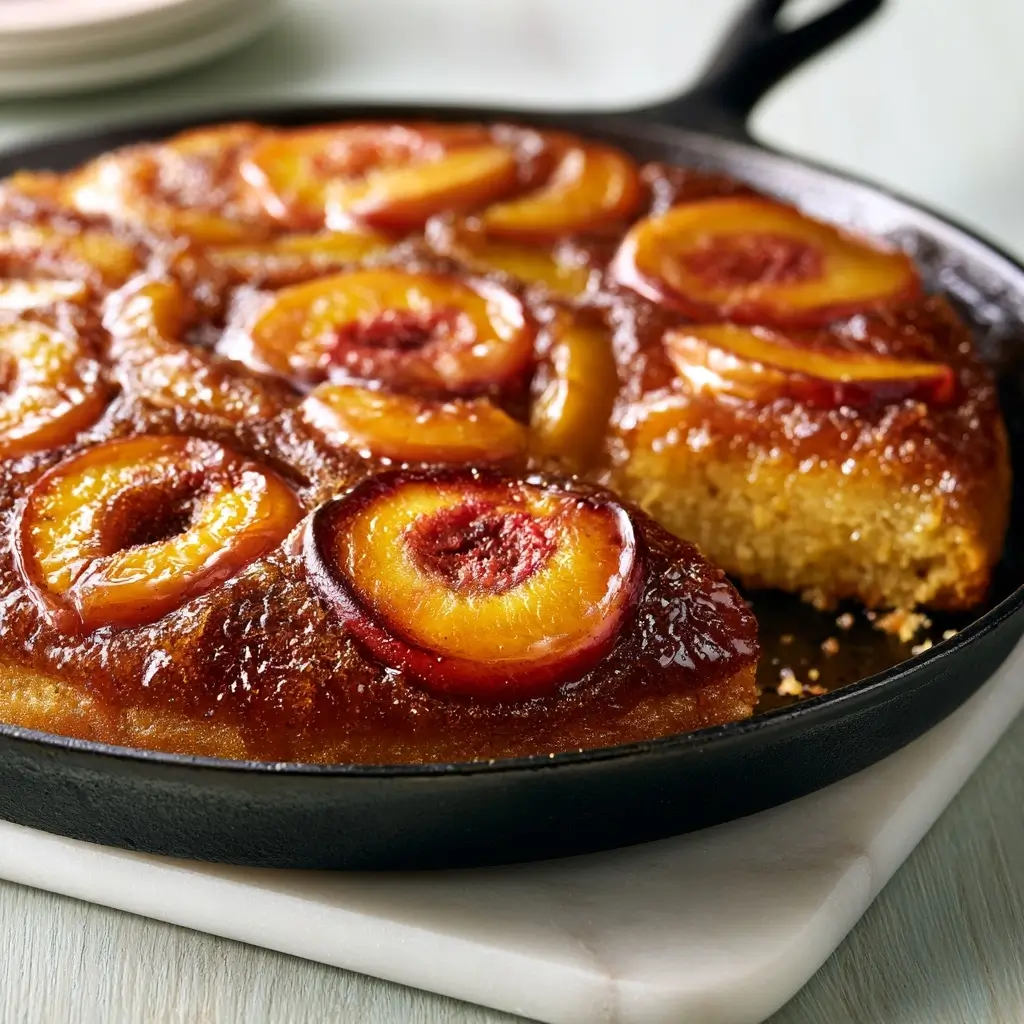 Southern Style Skillet Peach Upside Down Cake