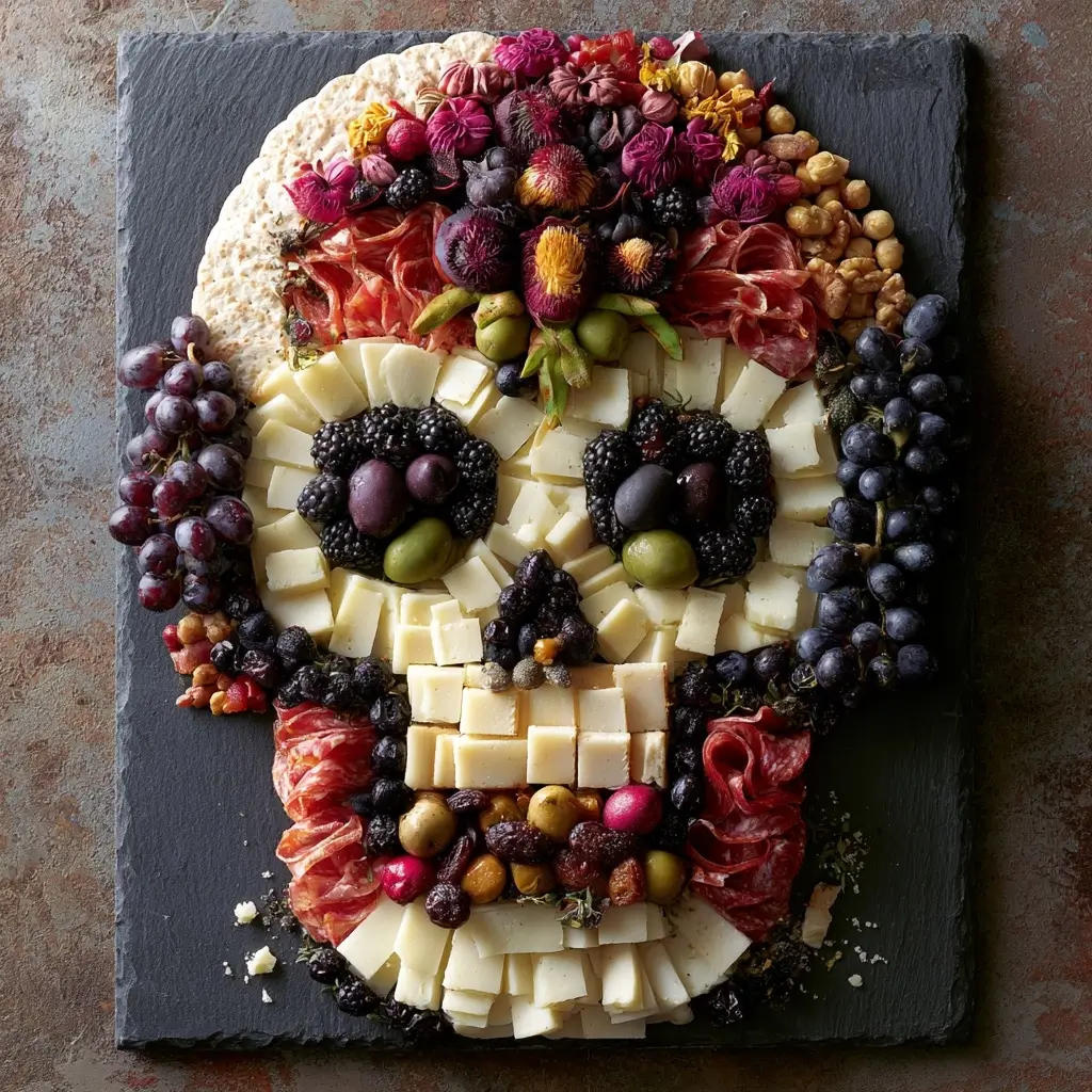 Spooky Skull Themed Charcuterie Board For Halloween