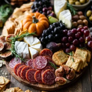Halloween Charcuterie Board With Cured Salami & Brie