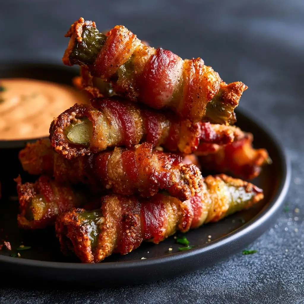 Bacon Wrapped Pickle Poppers