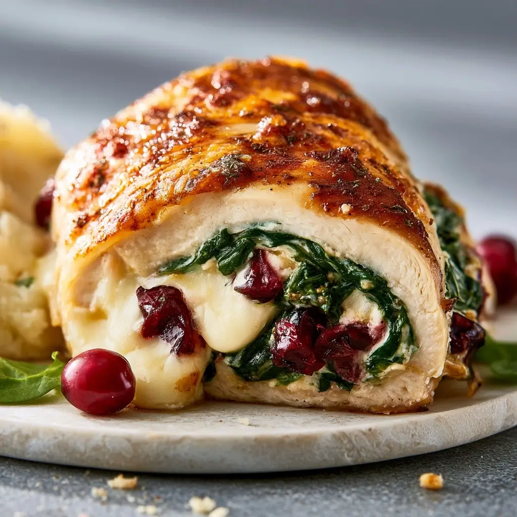 Cranberry & Spinach Stuffed Chicken With Brie