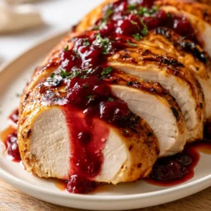 Crock Pot Turkey Breast With Cranberry Gravy For Thanksgiving Main Dish
