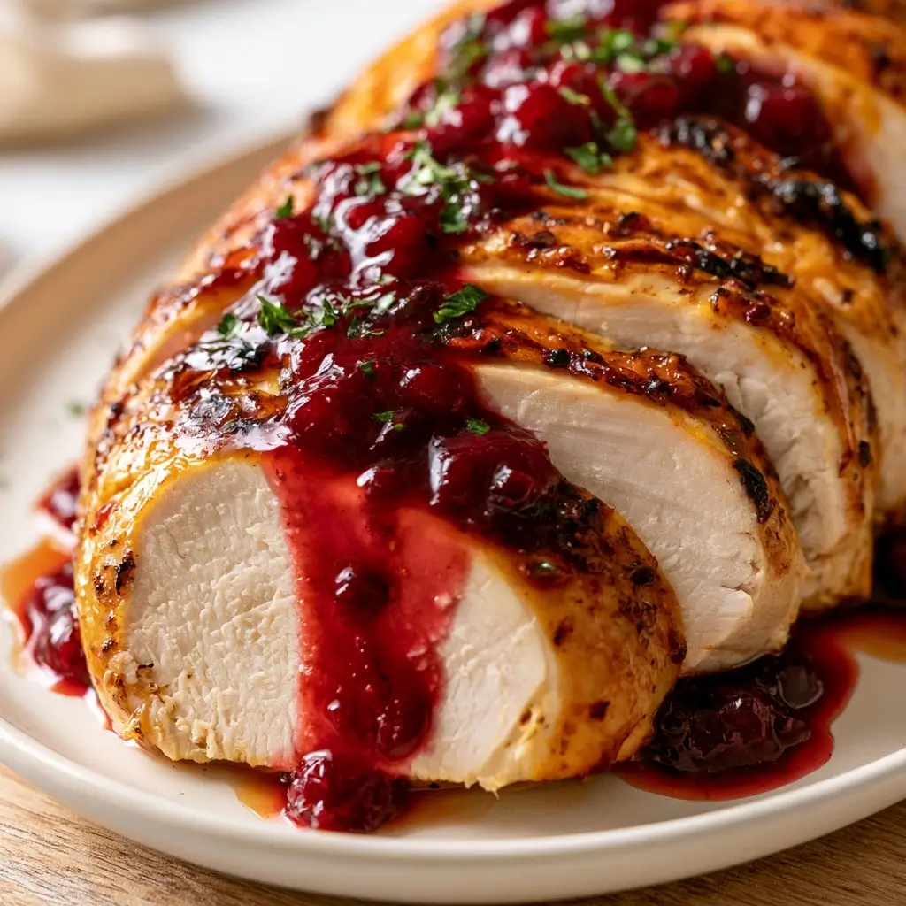 Crock Pot Turkey Breast With Cranberry Gravy For Thanksgiving Main Dish