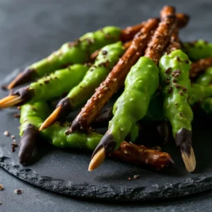 Halloween Witch Finger Pretzels