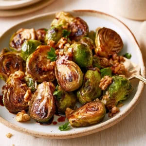 Maple Balsamic Roasted Brussels Sprouts | Thanksgiving Side Dishes