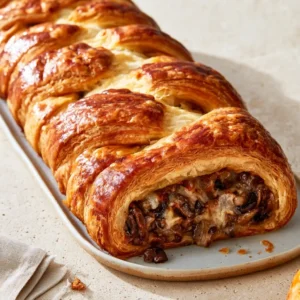 Mushroom & Gruyère Puff Pastry Braid Recipe