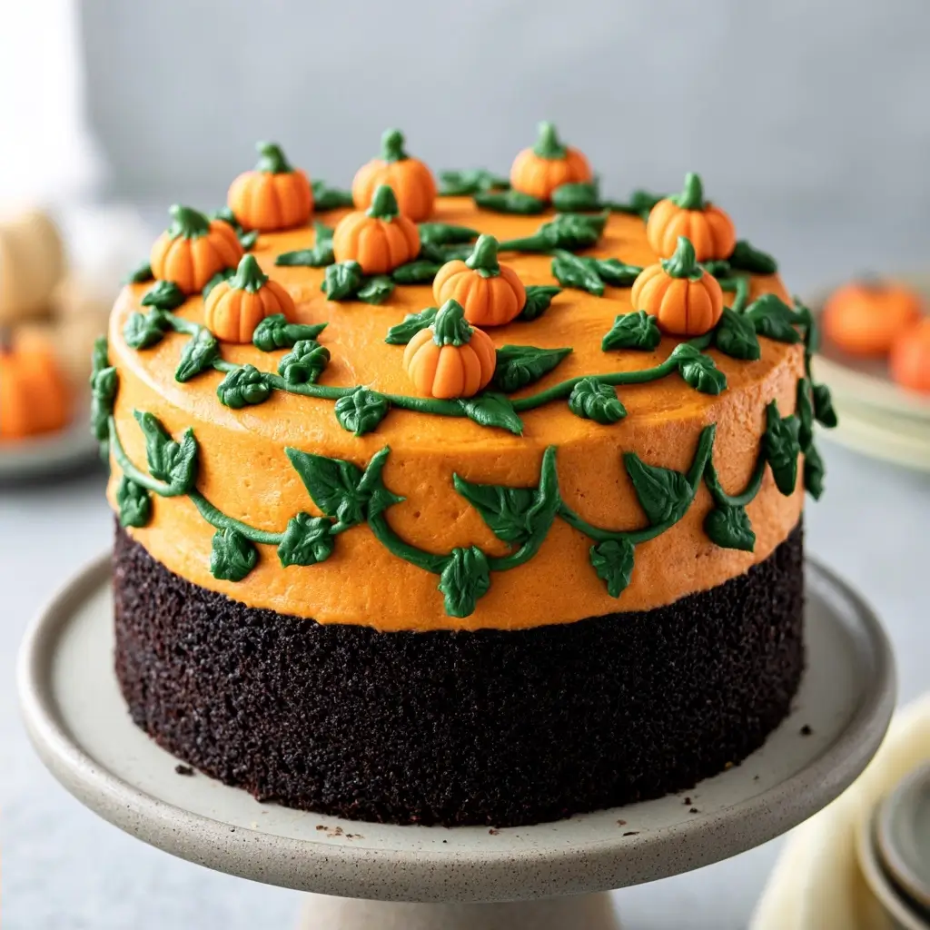 Pumpkin Patch Cake For Halloween