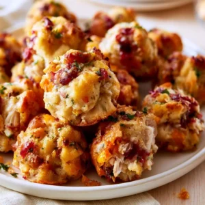 Savory Turkey Cranberry Stuffing Bites Appetizers For Thanksgiving