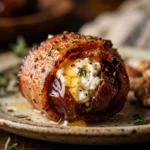 Bacon Wrapped Dates with Goat Cheese