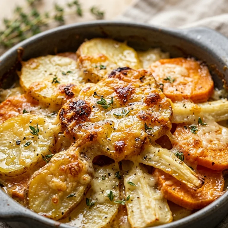 Cheesy Root Veggie Gratin