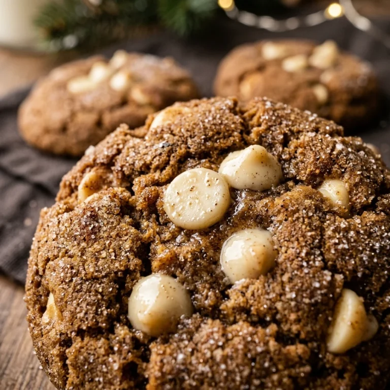 Christmas Gingerbread Cookies with White Chocolate Chips