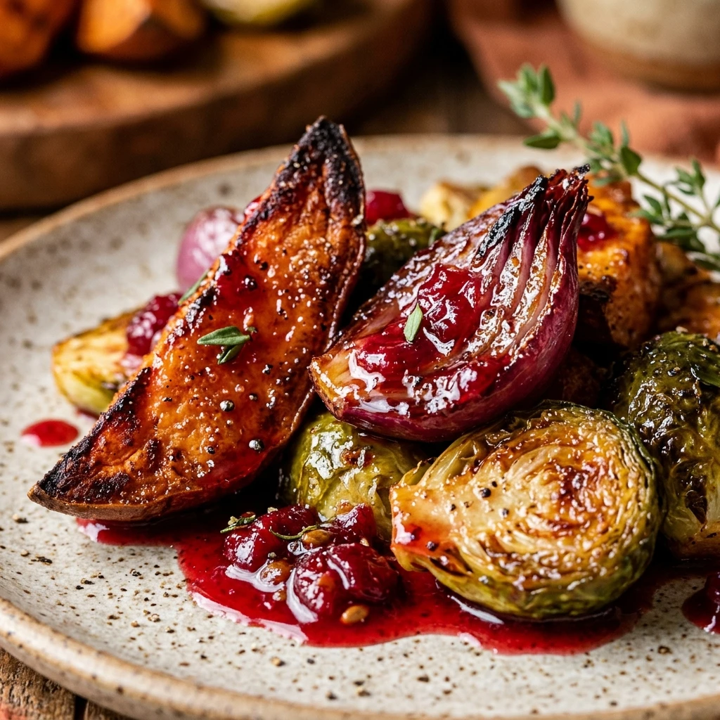 Cranberry Glazed Roasted Veggies