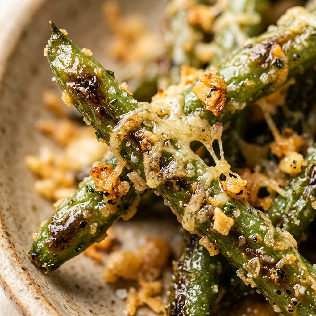 Crispy Garlic Parmesan Roasted Green Beans