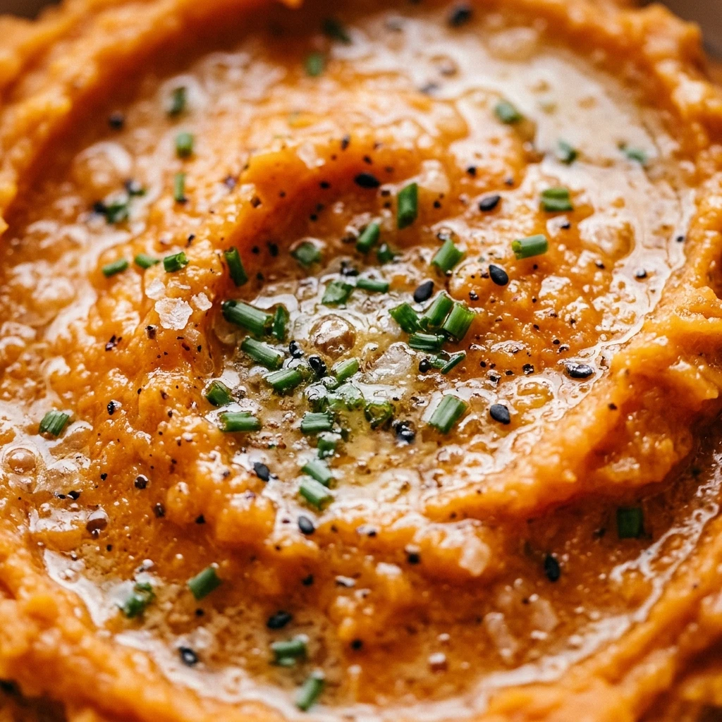 Mashed Sweet Potatoes with Miso Butter