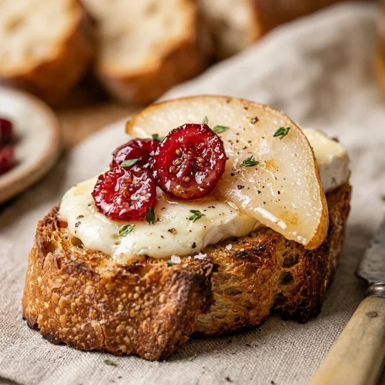 Pear Brie Cranberry Crostini