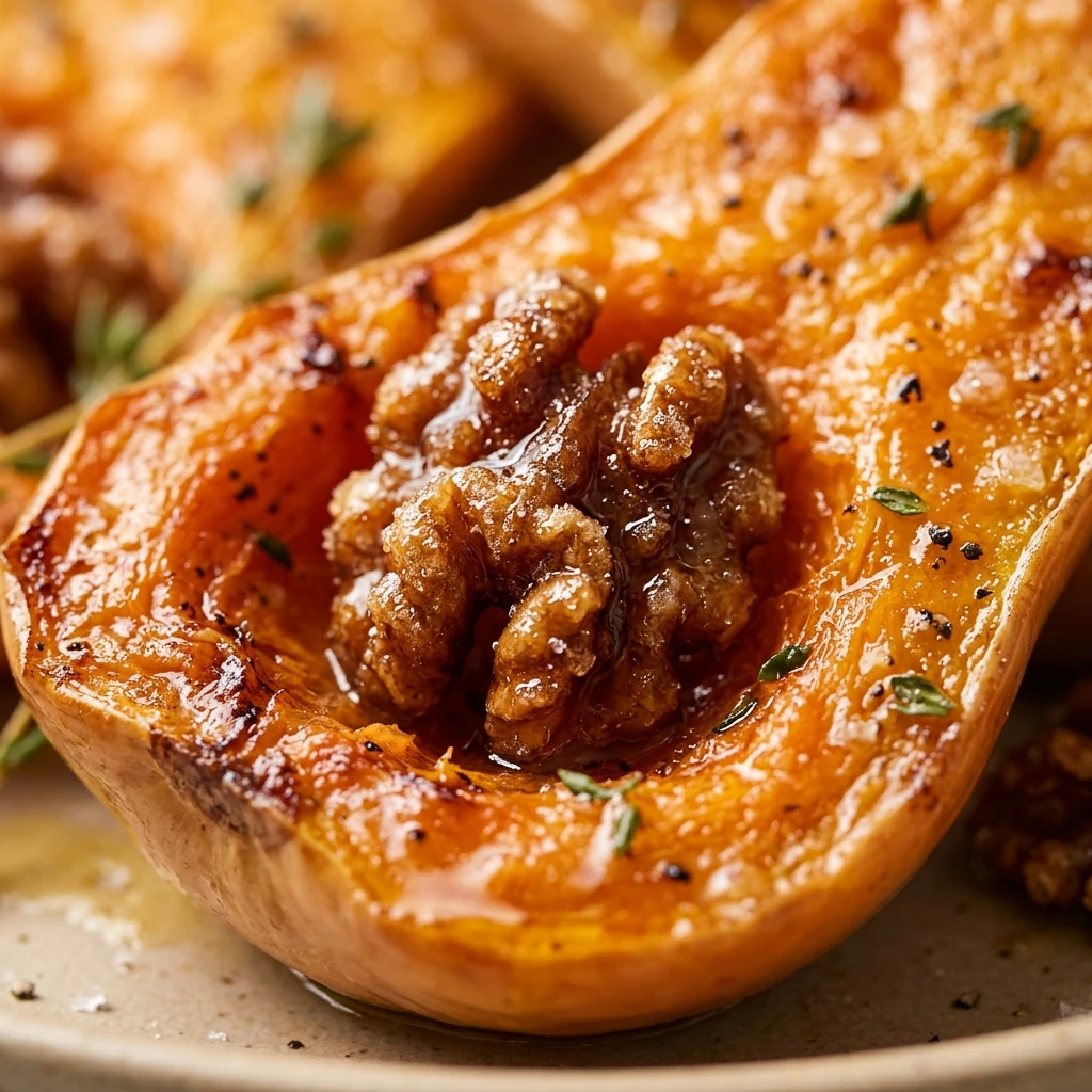 Roasted Butternut Squash with Candied Walnuts